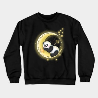 Panda Sleeping On Moon Crewneck Sweatshirt